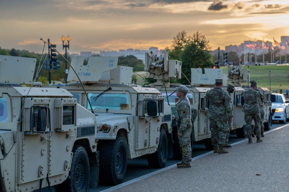 National Guard soldiers deployed in Washington.